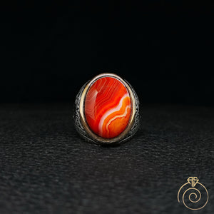 Agate Silver Men’s Ring