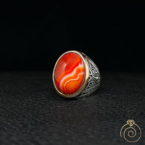 Agate Silver Men’s Ring