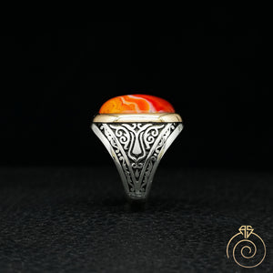 Agate Silver Men’s Ring