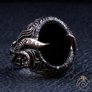 Onyx Stone Dagger Ring