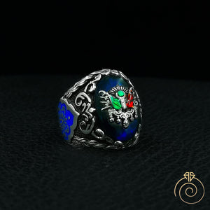 Sapphire Ottoman Silver Men’s Ring
