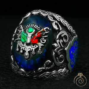 Sapphire Ottoman Silver Men’s Ring