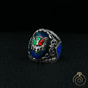 Sapphire Ottoman Silver Men’s Ring