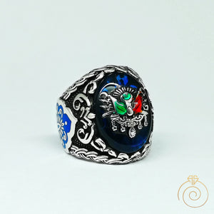 Sapphire Ottoman Silver Men’s Ring