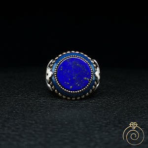 Lapis Lazuli Silver Men's Celtic Ring