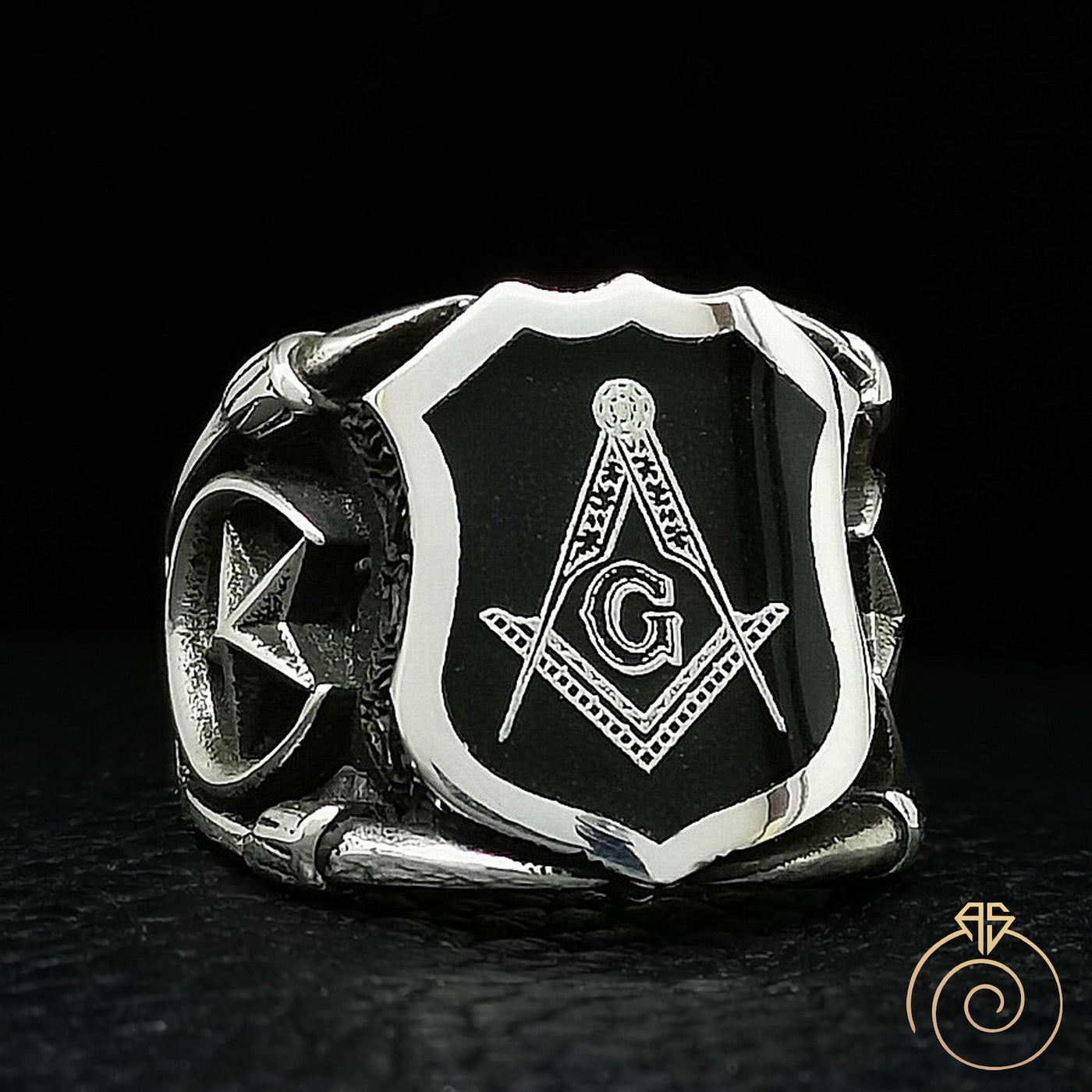 Masonic Ring Men Signet Silver Rings Freemason Ring Master Mason