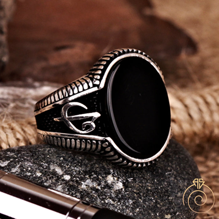 Onyx Silver Costum Men’s Ring