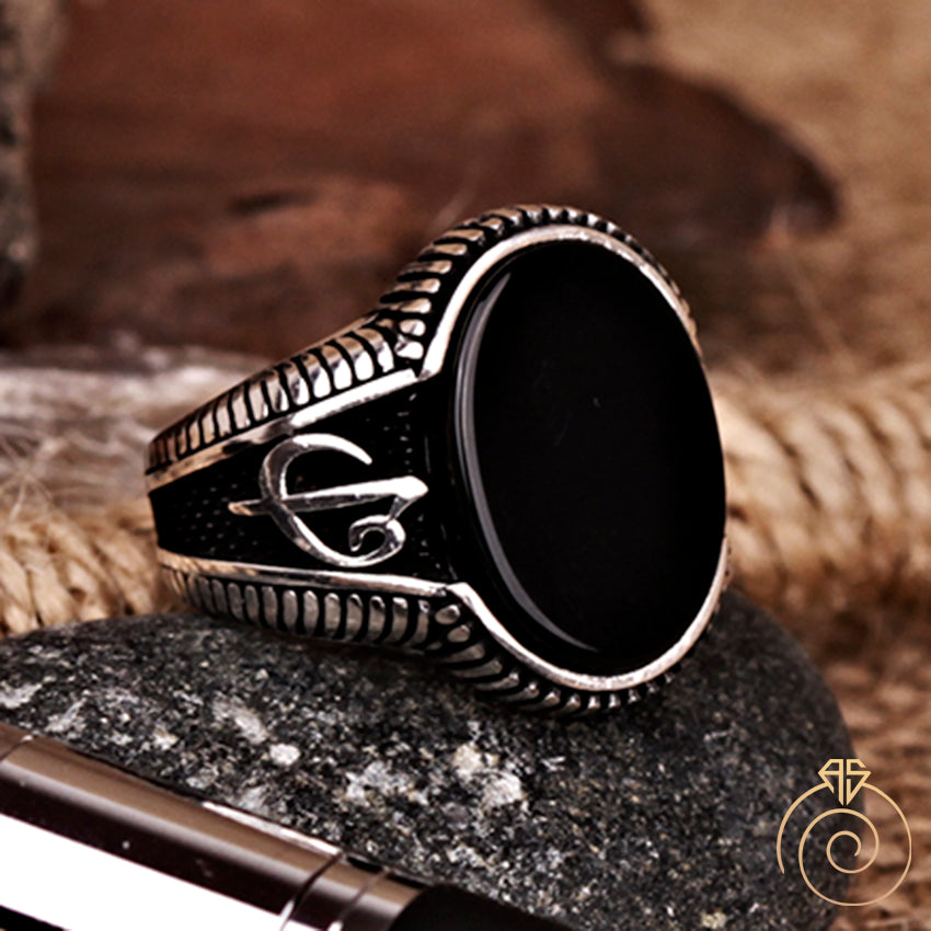 Statement mens onyx shop rings