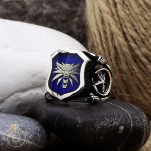 Star-shield-sign-silver-ring