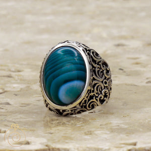 Stylish-Strange-cabochan-silver-ring