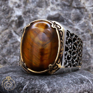 Tiger-eye-mens-silver-ring