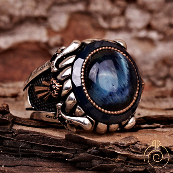 Tiger Eye Silver Men’s Ring