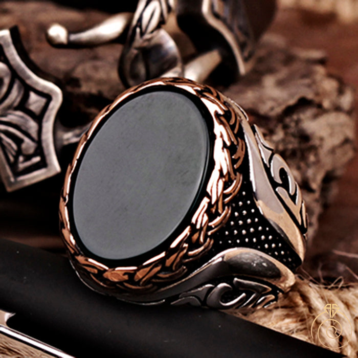 Agate Silver Men’s Ring