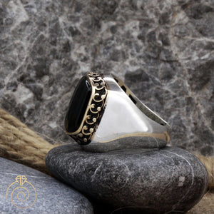Onyx Simple Silver Men’s Ring