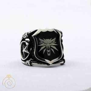 Witcher Wolf Seal Custom Silver Ring