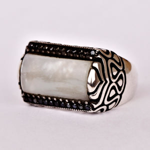 White-Mother-of-Pearl-Wedding-Ring
