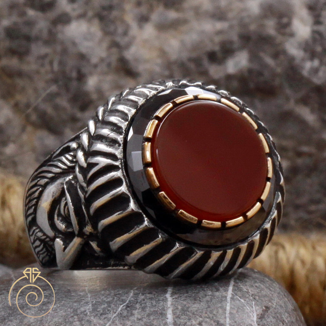 Agate Stone Religious Rings for Men for sale | eBay