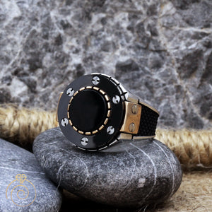 black-quartz-silver-men's-ring