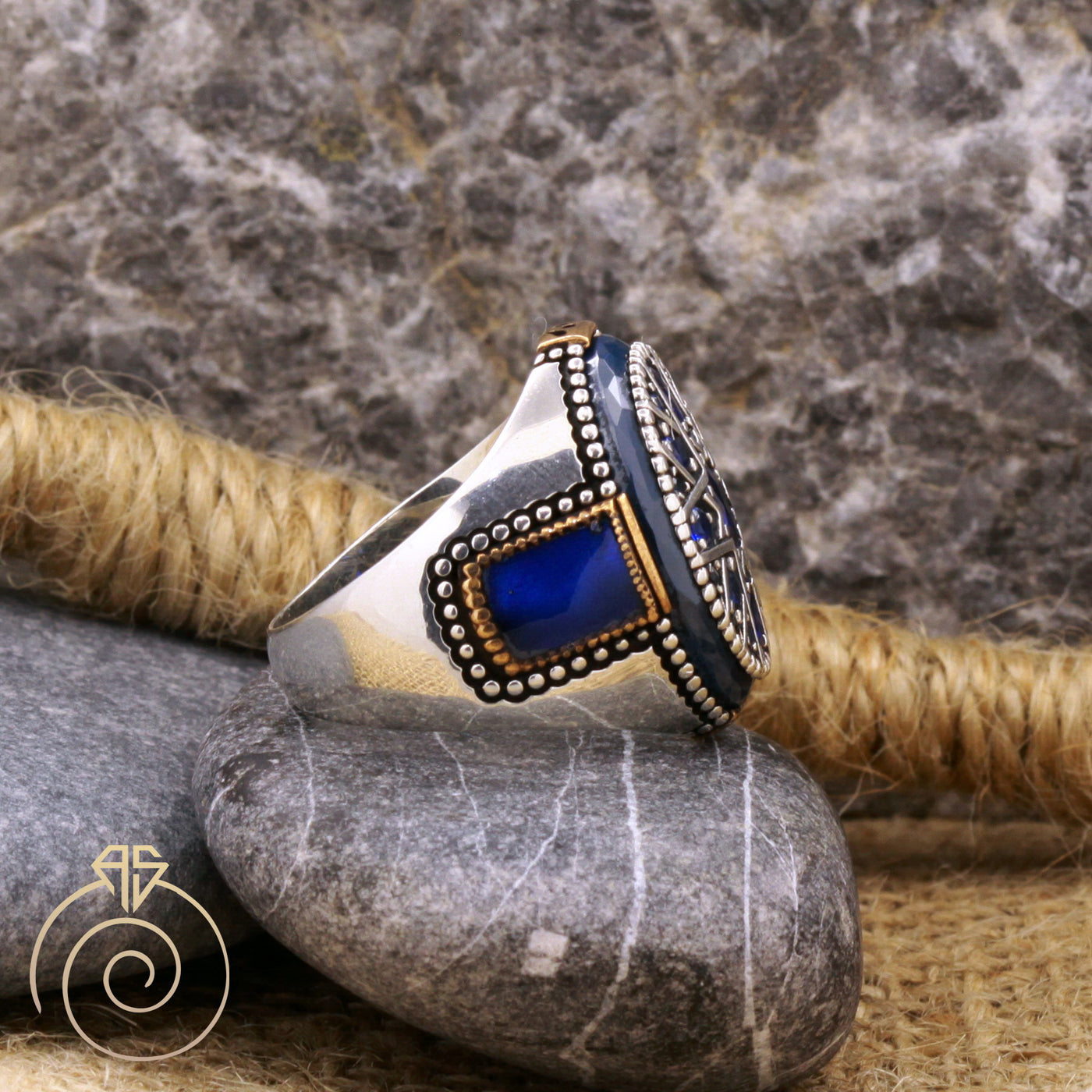 Set of 13 Blue Stone Studded Oxidised Silver Plated Rings Combo –  www.pipabella.com