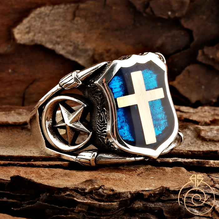 Cross Silver Men’s Ring