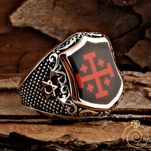 crosslet-heraldic-shield-warrior-ring