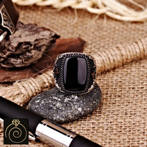 Onyx Silver Men's Ring