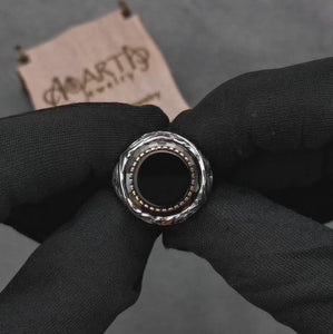onyx-black-silver-men's-ring-video