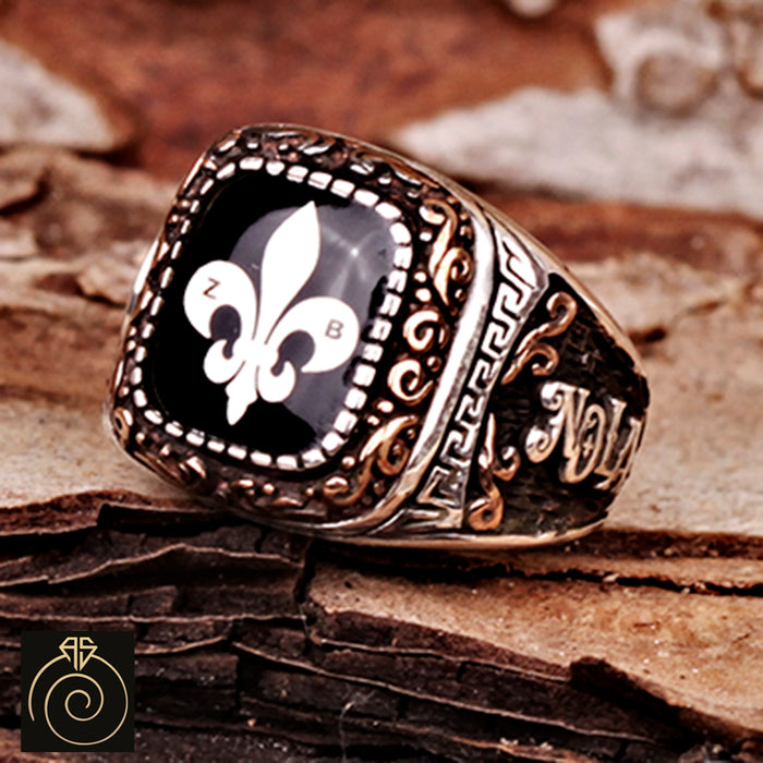 Enamel Custom Silver Men’s Ring