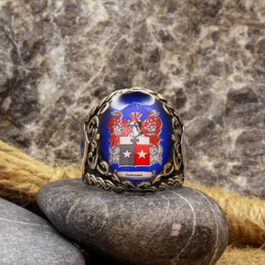 family-crest-enamel-mens-ring