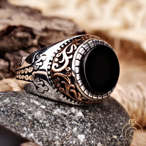 floral-engraved-signet-men's-ring