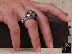 Animal Style Silver Men's Ring