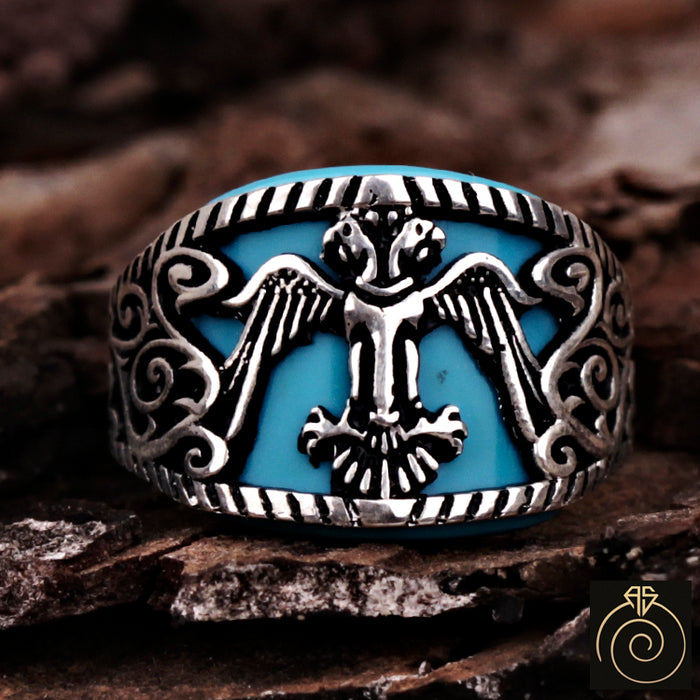 Turquoise Silver Men's Ring