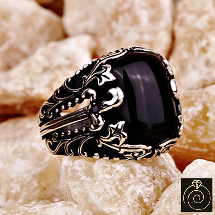 Onyx Silver Men's Ring