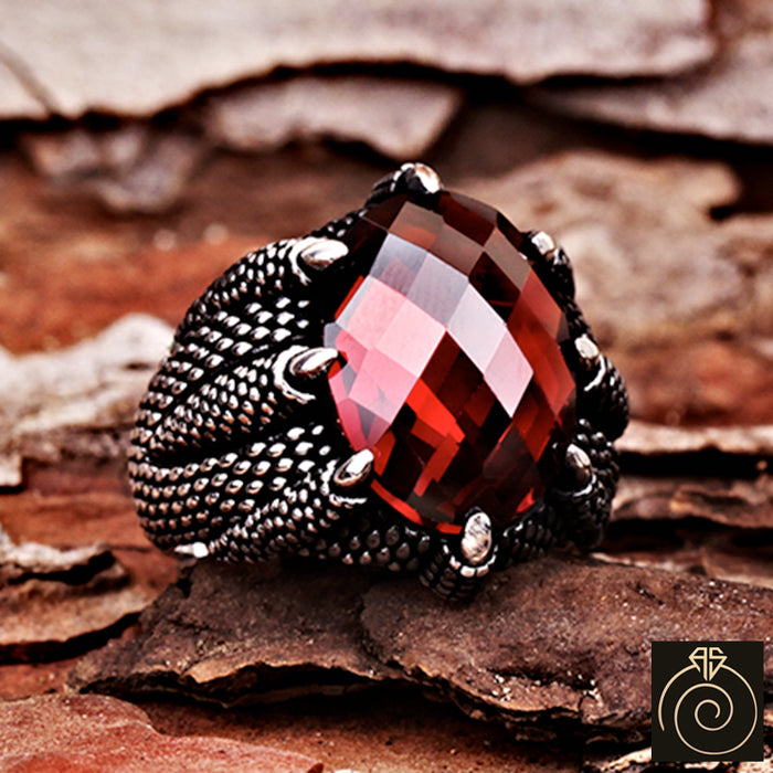 Ruby Silver Men's Ring