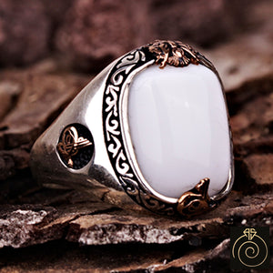 Opal Silver Men's Ring