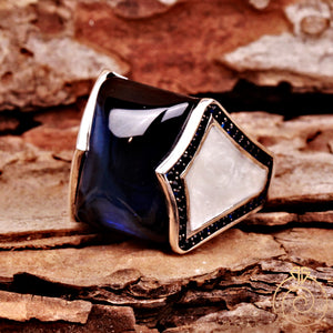 Sapphire Silver Men's Ring