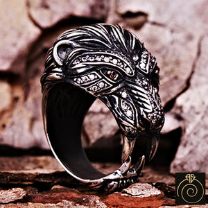 Animal Style Silver Men's Ring