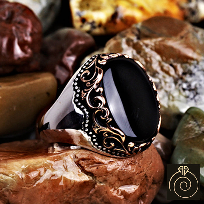 Onyx Silver Men's Ring