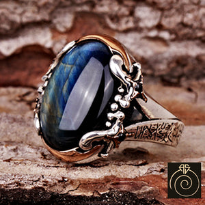 Tiger Eye Silver Men's Ring