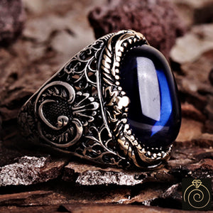 Sapphire Silver Men's Ring