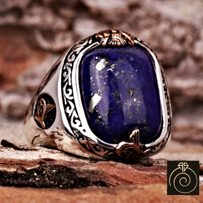 Lapis Lazuli Silver Men's Ring