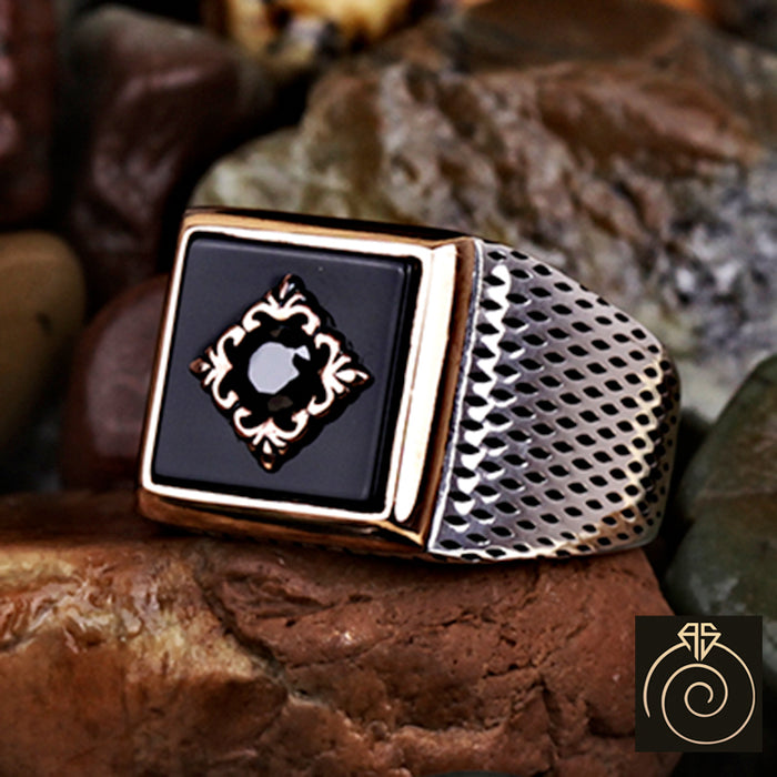 Onyx Silver Men's Ring