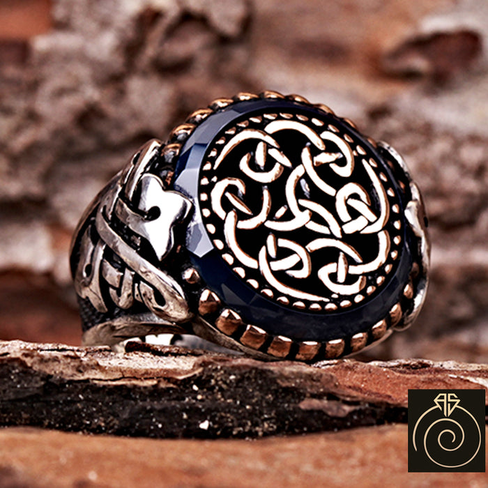 Sapphire Silver Men's Ring