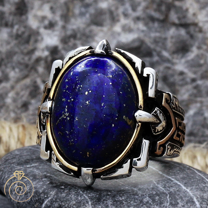 Lapis Lazuli Tribal Silver Ring