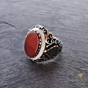 Aqeeq Opal Stone Handmade Men's Statement Ring