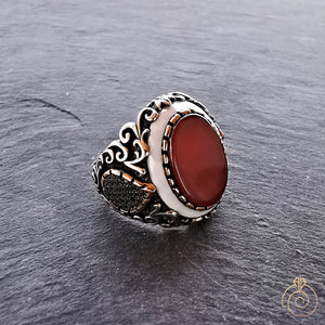 Aqeeq Opal Stone Handmade Men's Statement Ring