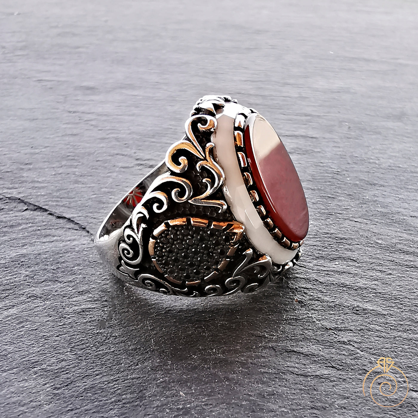 Natural Opal Ring for Men Sterling Silver Designer Opal Ring Mens Gemstone  Ring October Birthstone Ring Mens Jewelry Big Ring Halo Ring - Etsy