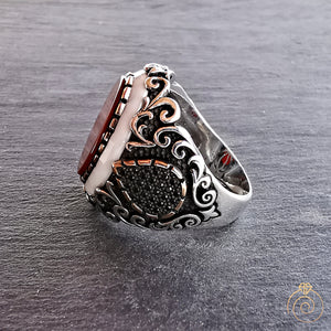 Aqeeq Opal Stone Handmade Men's Statement Ring