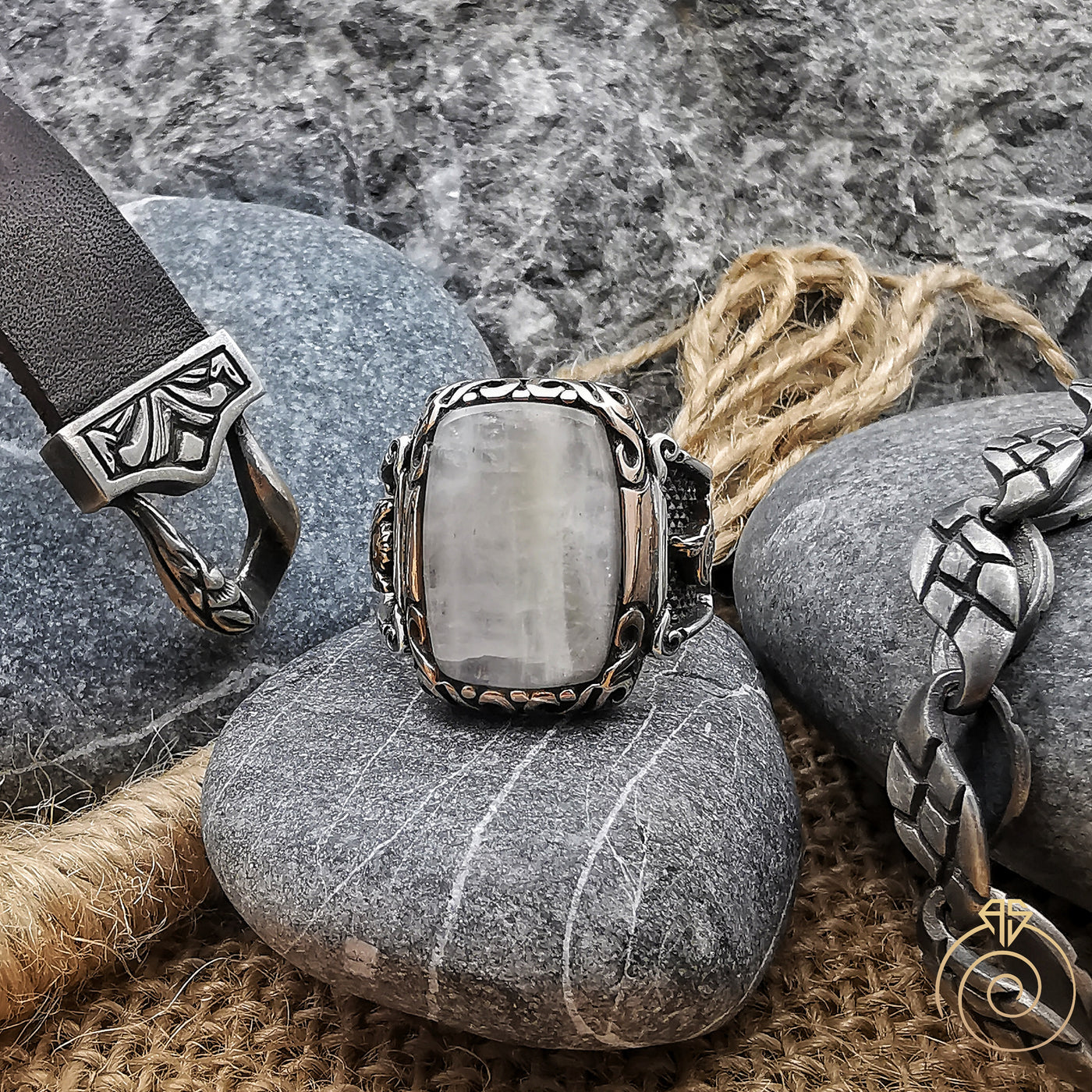 Mens new arrivals moonstone pendant