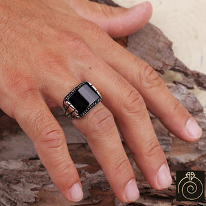 Onyx Silver Men's Ring